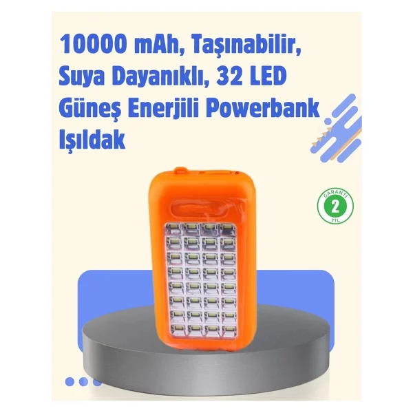Gold Silver GS-875 Güneş Enerjili Powerbank ve 32 LED Işıldak - Görsel 6