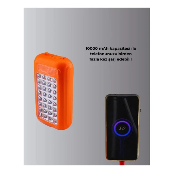 Gold Silver GS-875 Güneş Enerjili Powerbank ve 32 LED Işıldak - Görsel 3