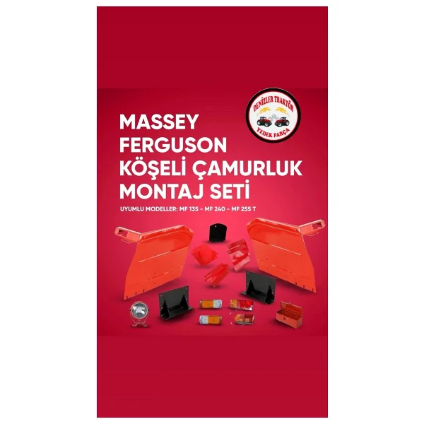 Massey Ferguson 135-240-255T Düz Çamurluk Komple Set (Ayakları Lambalarıyla Beraber Full Set) - Görsel 2