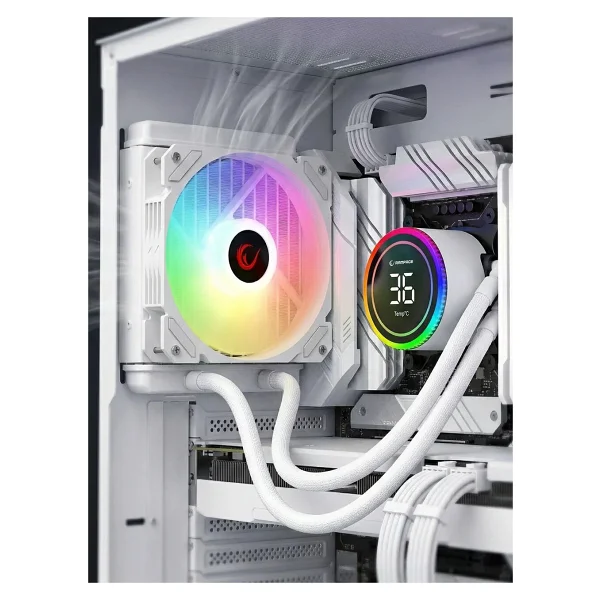Rampage Helios C13 Beyaz ARGB 120 mm İşlemci Sıvı Soğutucu - Görsel 5