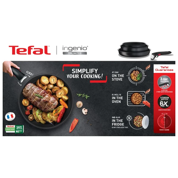 Tefal Ingenio Mix 6X İndüksiyon Tabanlı 24 cm Titanyum Tava - Görsel 5