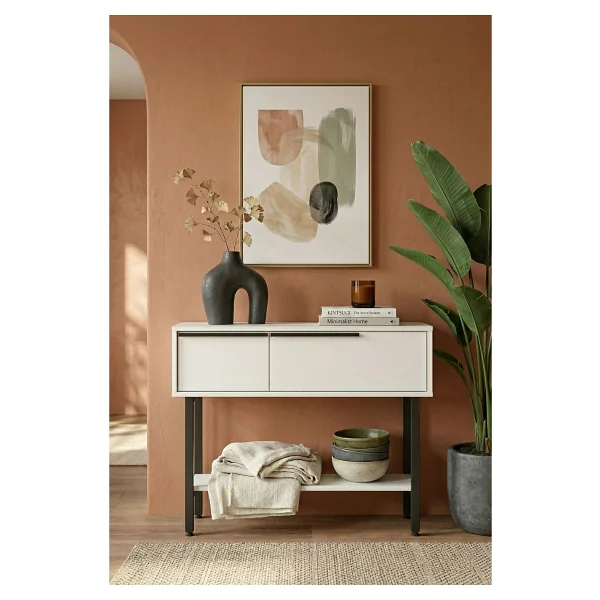 Robin Home Dresuar Antre Hol Kapaklı 100CM Metal Ayaklı Beyaz - Görsel 8