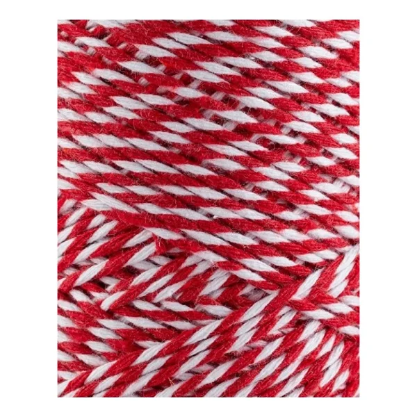 Temel Marteniçka Ipi Kırmızı Beyaz, 100 Metre 2 Mm, Bileklik ve Hediye Paketleme Için Dekoratif Ip - Görsel 5