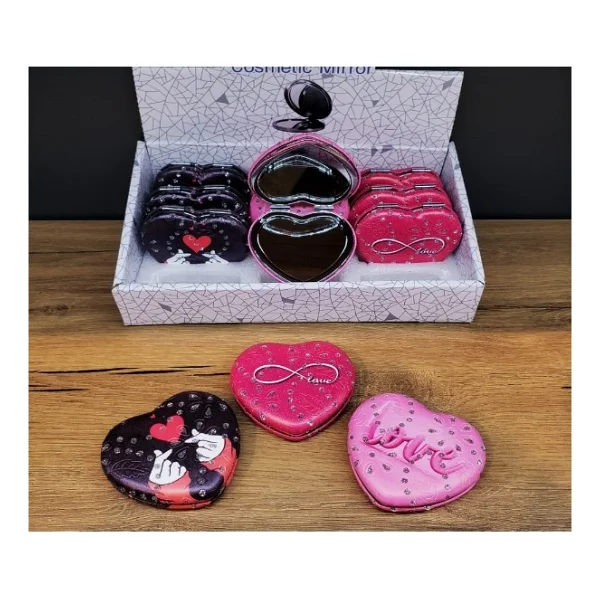 Kalpli Love Tasarımlı Cep Aynası - Görsel 2