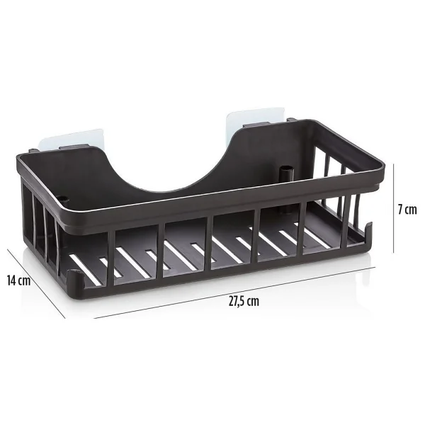 İndecor Houseware 1 Adet Oslo Banyo Düzenleyici Deterjanlık Sabunluk 1'li Yapışkanlı Eviye Altı Düzenleyici Organizer - Siyah - Görsel 4
