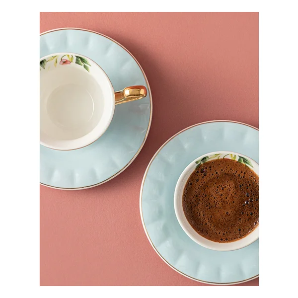 English Home Vanilla New Bone China Açık Mavi 2 Kişilik Kahve Fincan Takımı - Görsel 5