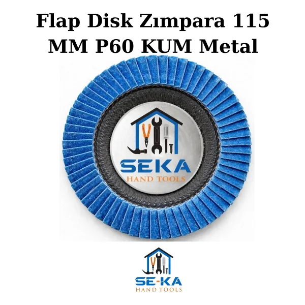 Seka Hand Tools Flap Disk Zımpara 115 mm P60 Kum Metal - Ahşap Taşlama Diski 5 Adet - Görsel 3