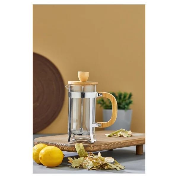 Cooker 350 ml Cam French Press - Bej - Görsel 5