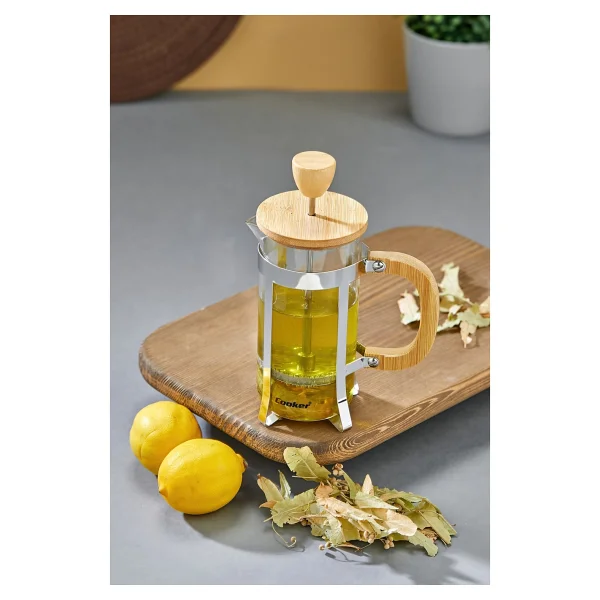 Cooker 350 ml Cam French Press - Bej - Görsel 6
