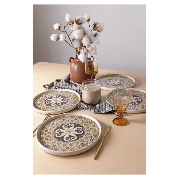 Keramika Timeless Brown Stackable 21973 27 cm 4'lü Servis Tabağı - Görsel 6