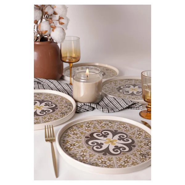 Keramika Timeless Brown Stackable 21973 27 cm 4'lü Servis Tabağı - Görsel 2