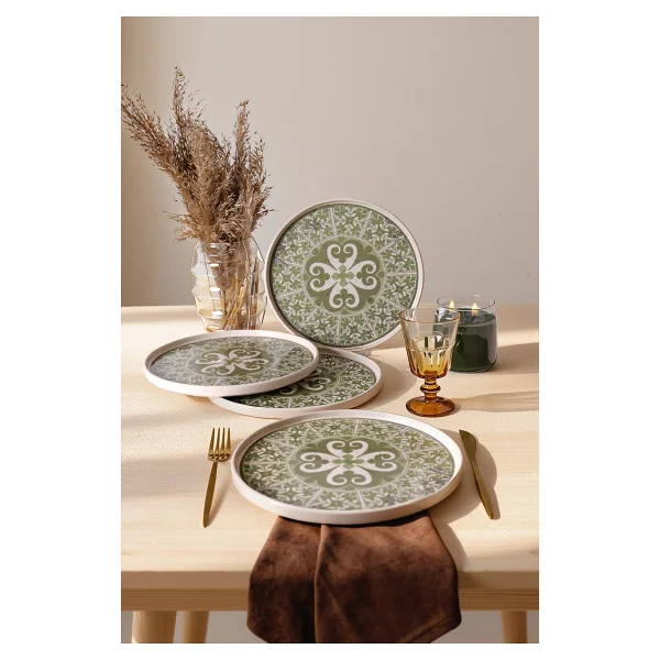 Keramika Timeless Green Stackable 21975 27 cm 4'lü Servis Tabağı - Görsel 6