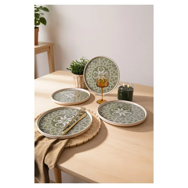 Keramika Timeless Green Stackable 21975 27 cm 4'lü Servis Tabağı - Görsel 2