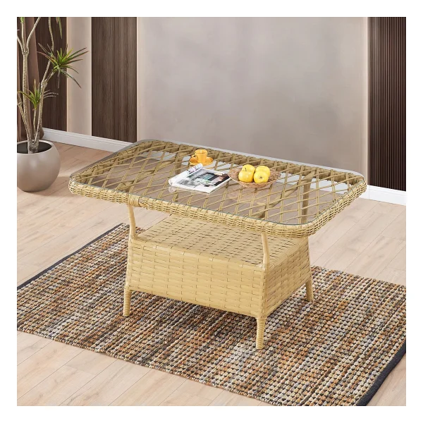Evdemo Edra 3+1+1 Cam Masalı Rattan Bahçe Balkon Takımı - Görsel 4