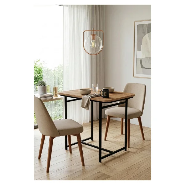 GOLDFALEZ Mutfak Masası Modern 2 Kişilik Yemek Masası Şık Dayanıklı Balkon Cafe Bahçe Masa Minör 9816 Atlantik - Görsel 6