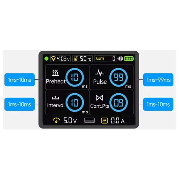 Fnirsi SWM-20 Akıllı Nokta Pil Punta Makinesi Renkli Ekranlı Taşınabilir 18650 Pil Kaynak Cihazı - Görsel 3
