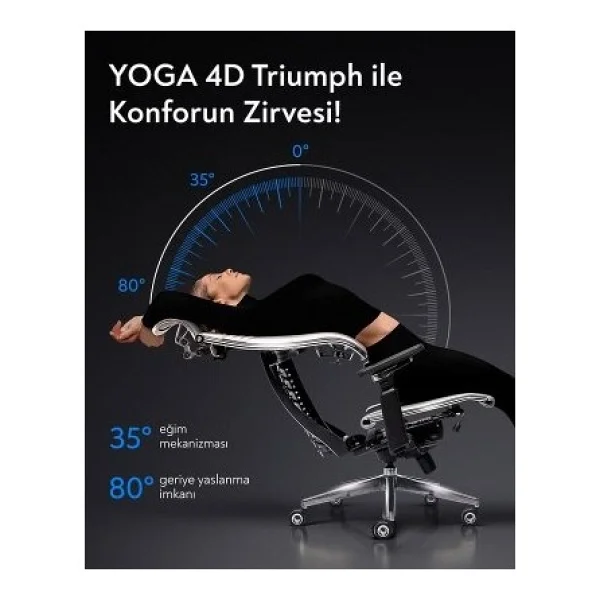 Atom Ofis Yoga 4d Siyah Deri Yönetici Çalışma Koltuğu - Görsel 8