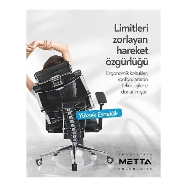 Atom Ofis Yoga 4d Siyah Deri Yönetici Çalışma Koltuğu - Görsel 9