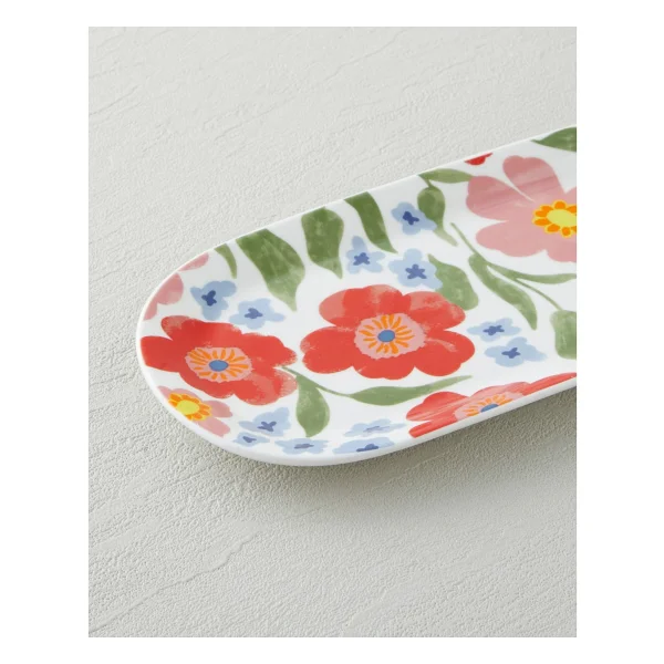 English Home Bright Bloom New Bone China Kayık Tabak 25X11 cm Renkli - Görsel 3