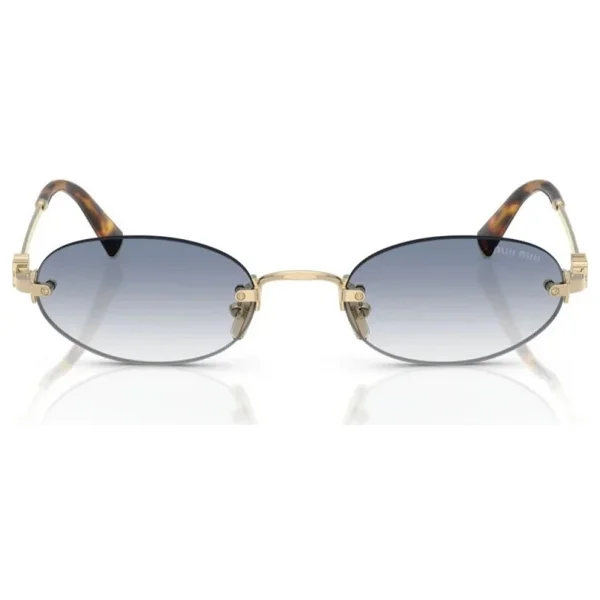 Miu Miu Logo A54S ZVN80O Gold-Light Blue Kadın Güneş Gözlüğü - Görsel 5