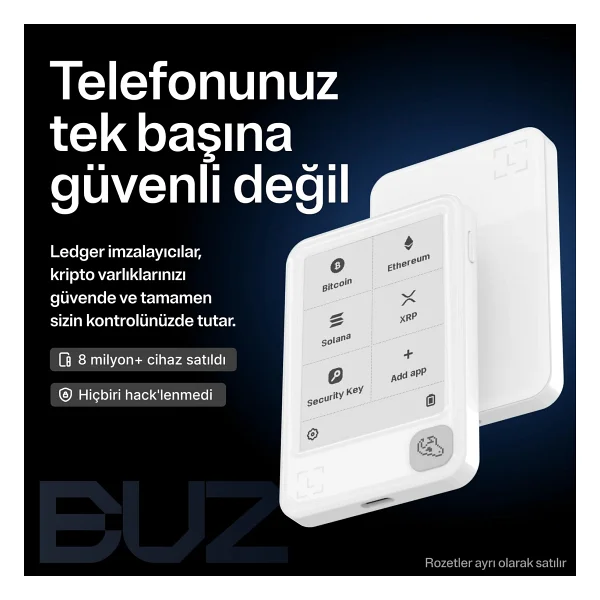 Ledger Nano Gen 5 Buz Beyazı Kripto Donanım Cüzdanı ve Recovery Key - Görsel 4