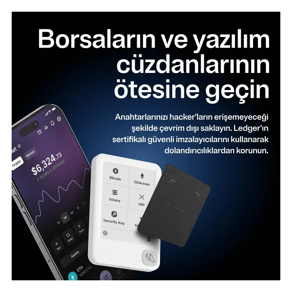 Ledger Nano Gen 5 Buz Beyazı Kripto Donanım Cüzdanı ve Recovery Key - Görsel 5