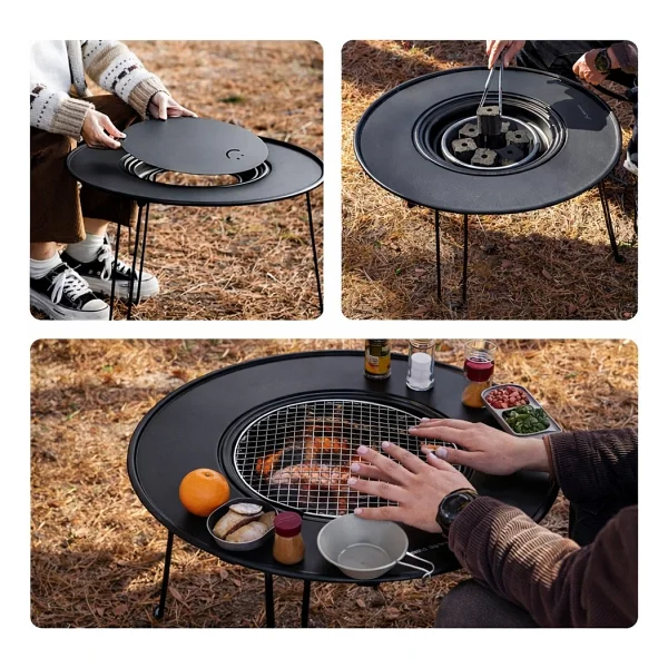 Mubx Katlanabilir Kamp Masası Izgaralı Mangal Özellikli Taşınabilir Outdoor Piknik Masa - Görsel 2