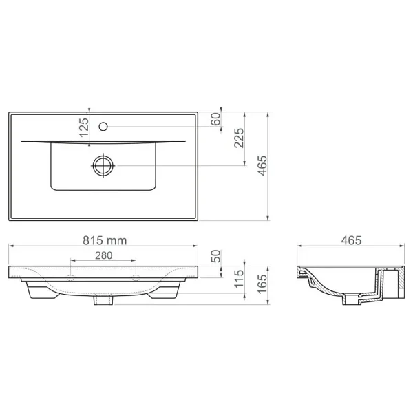 Dmz Home Concept Arista 80 cm Beyaz Renkli Mdf, Seramik Lavabolu, Alt - Üst ve Boy Dolaplı, Üst Dolap Aynalı, Banyo Dolabı Seti - Görsel 7