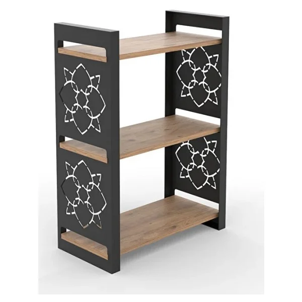 RetoDesign 85 cm 3 Katlı Endüstriyel Kitaplık, Konsol, Çiçeklik, Çok Amaçlı Raf 2810 - Atlantik Çam - Görsel 2