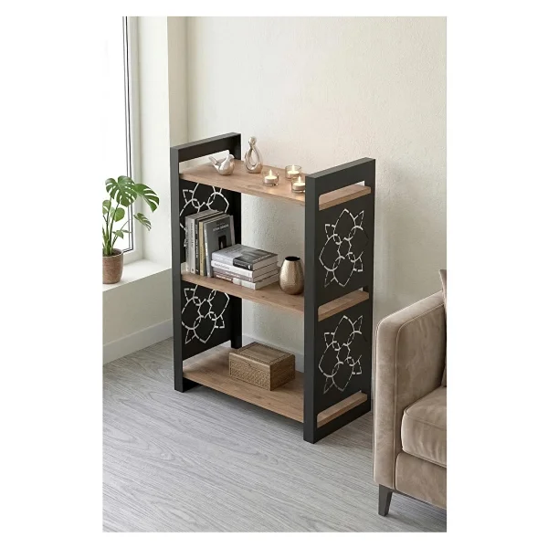 RetoDesign 85 cm 3 Katlı Endüstriyel Kitaplık, Konsol, Çiçeklik, Çok Amaçlı Raf 2810 - Atlantik Çam - Görsel 5
