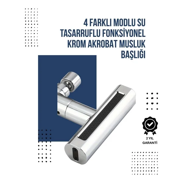 Epilons 4 Modlu Musluk Başlığı Şelale, Yağmur, Sprey, Köpük Akışı Yüksek Basınç Performansı Modern Tasarım - Görsel 6