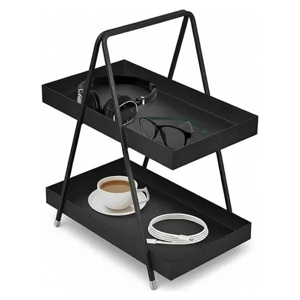 DECORELAX 2 Katlı Siyah Metal Banyo Ve Mutfak Rafı Model 1 - Görsel 7