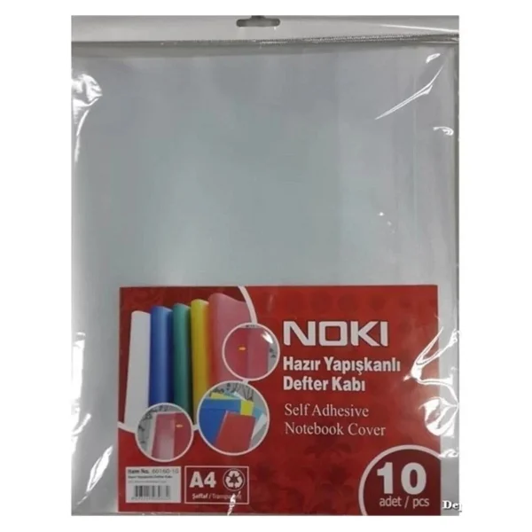 Noki Yapışkanlı Hazır Defter Kabı 10'lu Şeffaf - Görsel 2