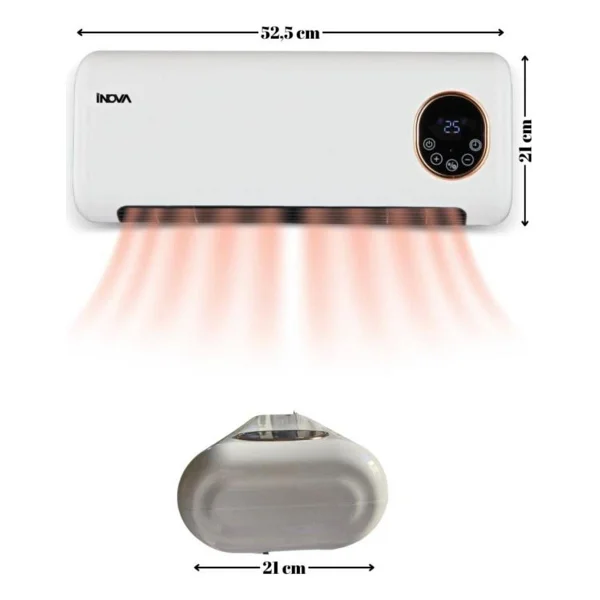 Inova Saturn 2000 W Uzaktan Kumandalı Duvar Tipi Isıtıcı - Görsel 5