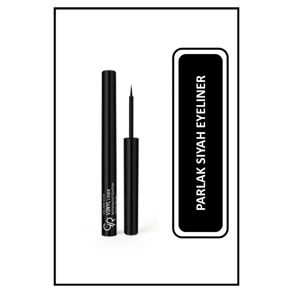 Golden Rose Vinyl Liner Waterproof Siyah Eyeliner - Görsel 3
