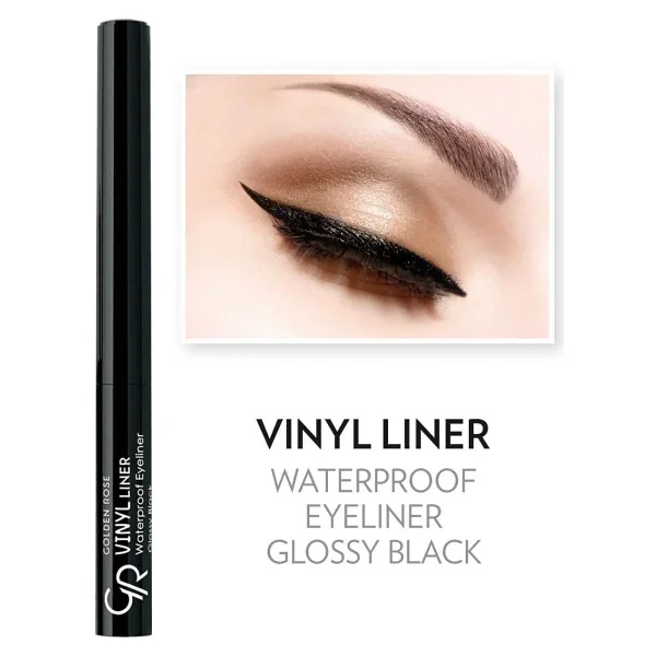 Golden Rose Vinyl Liner Waterproof Siyah Eyeliner - Görsel 5