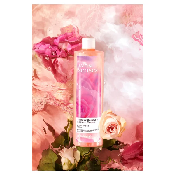 Avon Senses L'amour Sunrise Gül ve Amber Kokulu Kremsi 500 ml Duş Jeli - Görsel 5