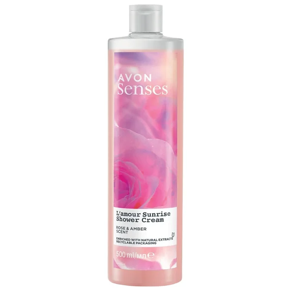 Avon Senses L'amour Sunrise Gül ve Amber Kokulu Kremsi 500 ml Duş Jeli - Görsel 6