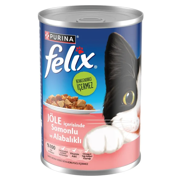 Felix Somon ve Alabalıklı 400 gr 6'lı Yetişkin Konserve Kedi Maması - Görsel 5