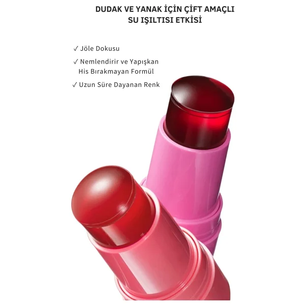 MondSub Jelly Stick Nemlendirici Dudak ve Yanak Renklendirici Allık & Ruj - Tint No:03 Amethyst - Görsel 6