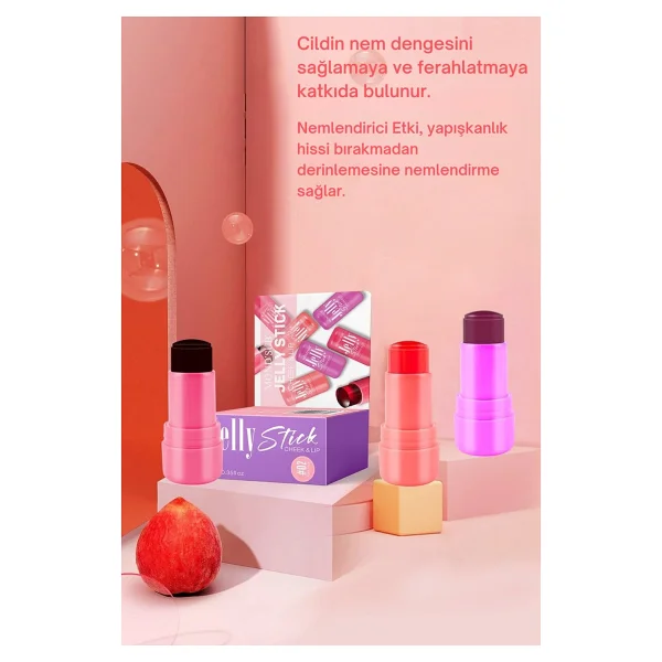 MondSub Jelly Stick Nemlendirici Dudak ve Yanak Renklendirici Allık & Ruj - Tint No:03 Amethyst - Görsel 7