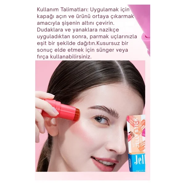 MondSub Jelly Stick Nemlendirici Dudak ve Yanak Renklendirici Allık & Ruj - Tint No:03 Amethyst - Görsel 8