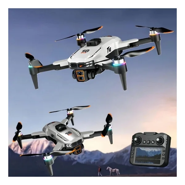 T18p 3 Kameralı 4K Hd Drone, Engel Sensörlü Katlanabilir Akıllı Drone, Optical Flow - Görsel 4