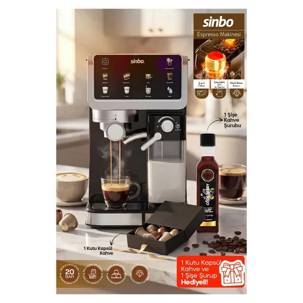 Sinbo SCM-2994 Pro Yarı Otomatik Espresso Kahve Makinesi - Görsel 9