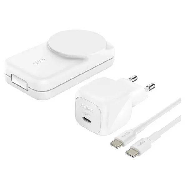 Belkin WIZ037KQ Beyaz 3in1 MagSafe Kablosuz Hızlı Şarj Aleti - Görsel 6