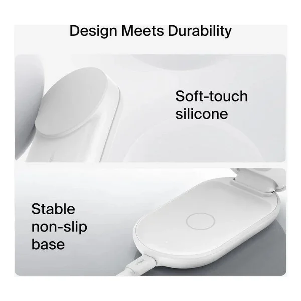 Belkin WIZ037KQ Beyaz 3in1 MagSafe Kablosuz Hızlı Şarj Aleti - Görsel 9