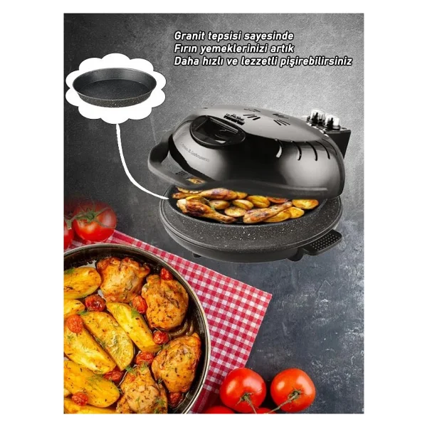 Harlem HPT-41 Tandırım Termostatlı Siyah Ekmek ve Pizza Pişirme Makinesi - Görsel 4