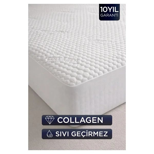 Dream Time Collagen Luxury Sıvı Geçirmez Özel Kutulu Alez Anti-Aging Anti-Alerjik Anti-Bakteriyel - 140 x 200 cm - Beyaz - Görsel 9