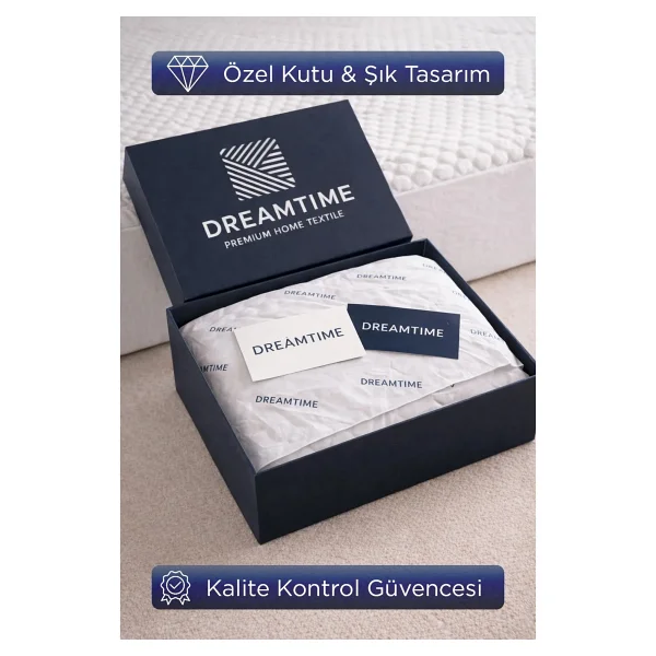 Dream Time Collagen Luxury Sıvı Geçirmez Özel Kutulu Alez Anti-Aging Anti-Alerjik Anti-Bakteriyel - 140 x 200 cm - Beyaz - Görsel 2