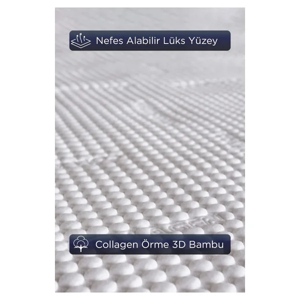 Dream Time Collagen Luxury Sıvı Geçirmez Özel Kutulu Alez Anti-Aging Anti-Alerjik Anti-Bakteriyel - 140 x 200 cm - Beyaz - Görsel 5